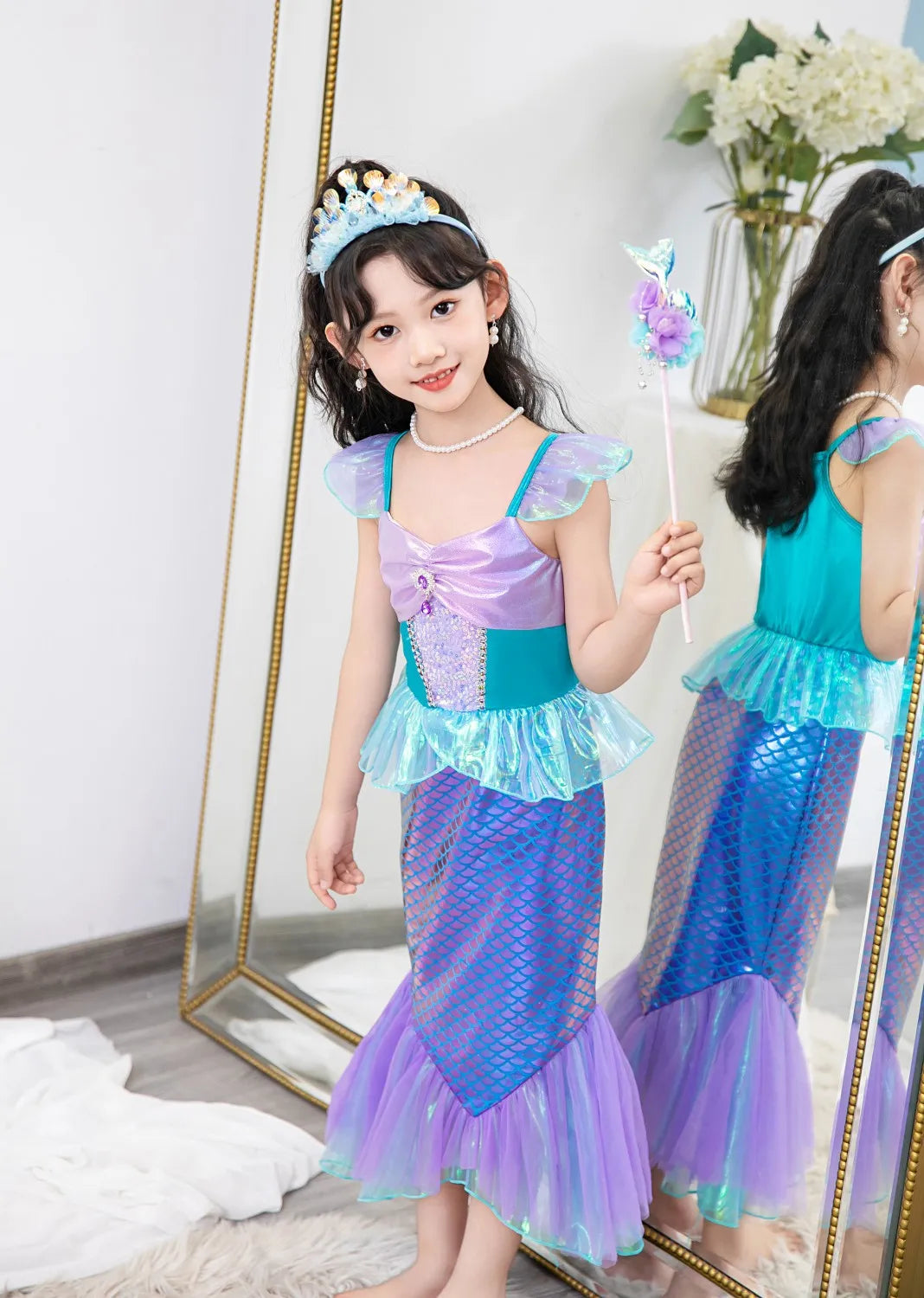 New Girl Dresses Princess Costume Kids Mermaid Cosplay Costume Kids Carnival Birthday Party Prom Costume Party Dresses For girls