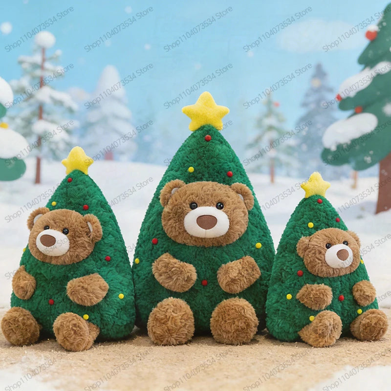 Cute Christmas Bear Plush Stuffed Doll Pillow Toy