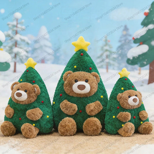 Cute Christmas Bear Plush Stuffed Doll Pillow Toy