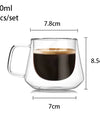 200ml Double Wall Glass Coffee Mug Heat-resistant Espresso Cup Thermo Insulated Cup For Latte Cappuccino Tea Drinkware Set