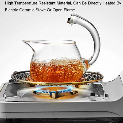 Heat-resistant Glass Tea Set Turkish Drip Pot Diversion Rotating Cover Bowl Semi-automatic Teapot Lazy Kung Fu Tea Set