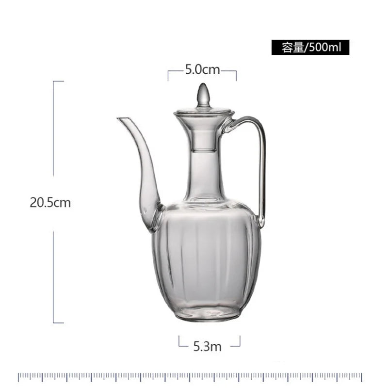 500ml Imitation Song High Borosilicate Glass Teapot Heat Resistance Tea Brewing Glass Tea Pot Traditional Kung Fu Tea Set