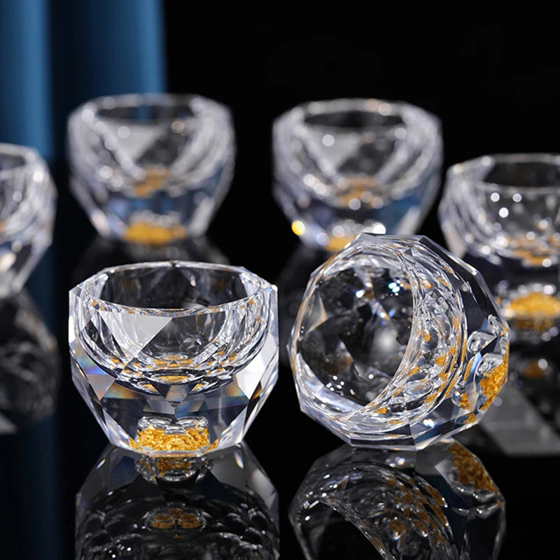Diamond Cutting Crystal Liquor Glasses Set With Wine Dispenser Vodka Shot Glass Wine Glasses Whiskey Spirits Sake Brandy Teacup