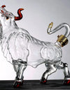 OX YEAR Whisky Glass Cow Decanter Whiskey Animal Bull Shaped Home Bar Wine Bottle For Liquor Scotch Drinkware Gift 1L Glassses