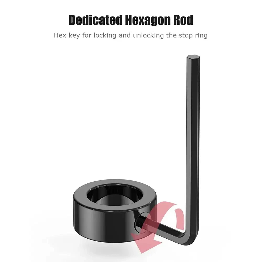 Drill Depth Stop Bit Collar Set Adjustable Positioner Limit Ring Allen Wrench Tighten The Stopper Set-Screws Woodworking Tool