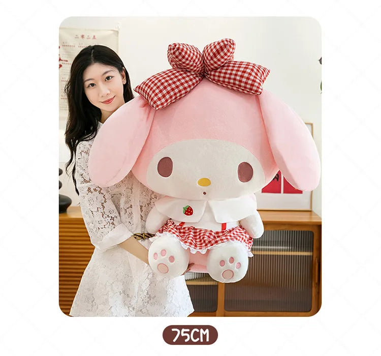Kawaii 60cm Melody Plush Toy Sanrio Stuffed Doll Anime Soft Pillow Cute Gift Kids Birthday Xmas Plushie Stuffed Animal