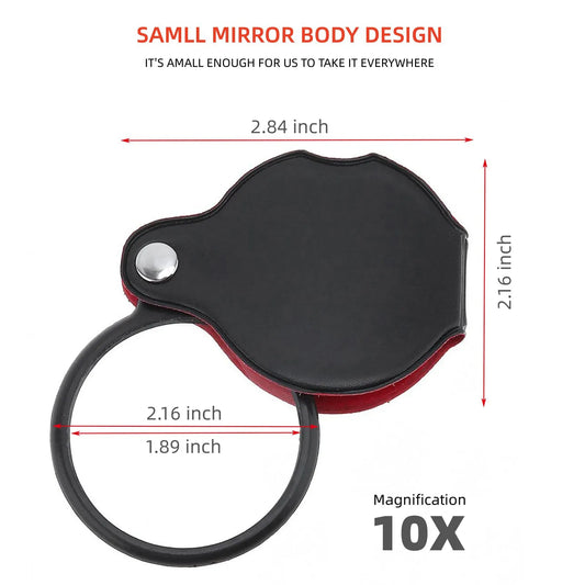 10X Mini Folding Pocket Magnifier Glass Reading Loupe