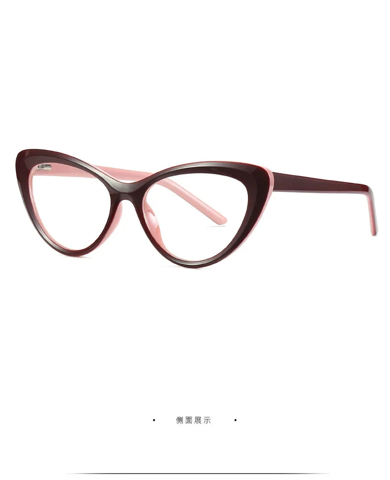 HONGMEI Women's  Cat's Eye Fashion Eyeglasses Frames Anti-Blue Light Reading Glasses Customizable Myopia Hyperopia Myopia