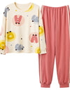 Women’s Cute Lazy Style Cotton Pajama Set – Soft, Loose Long Sleeves & Pants