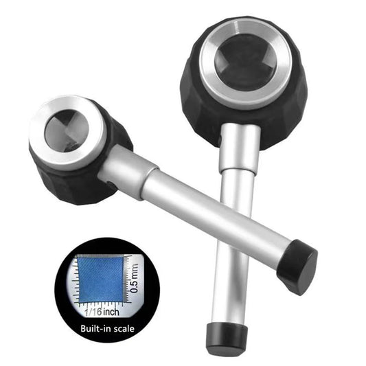 45X LED UV Magnifier Loupe with Scale Metal Handheld