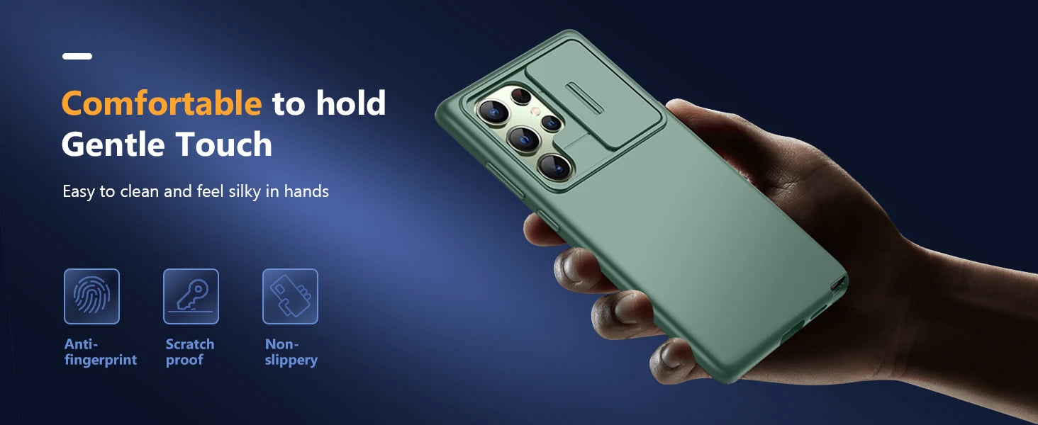 For Samsung Galaxy S24 Ultra Case with Camera Cover Screen Protector Military Drop Protection Shockproof Slim Matte Phone Case