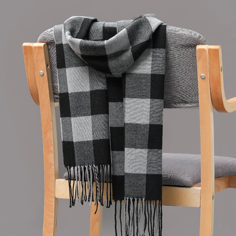 Classic lattice men soft shawl plaid scarves shawl wraps shawl neckerchief headband muffler