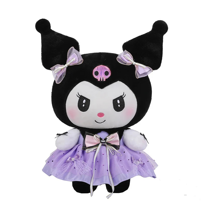 70cm Sanrio Kawaii Kuromi Plush Toy in Princess Tulle Skirt Melody Stuffed Doll Kids Birthday Xmas Gift Cute Pillow for Children