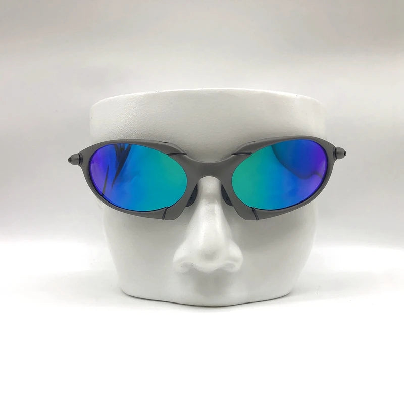Polarized UV400 Road Bike Cycling Sunglasses – Gray Metal Frame Riding Fishing Eyewear
