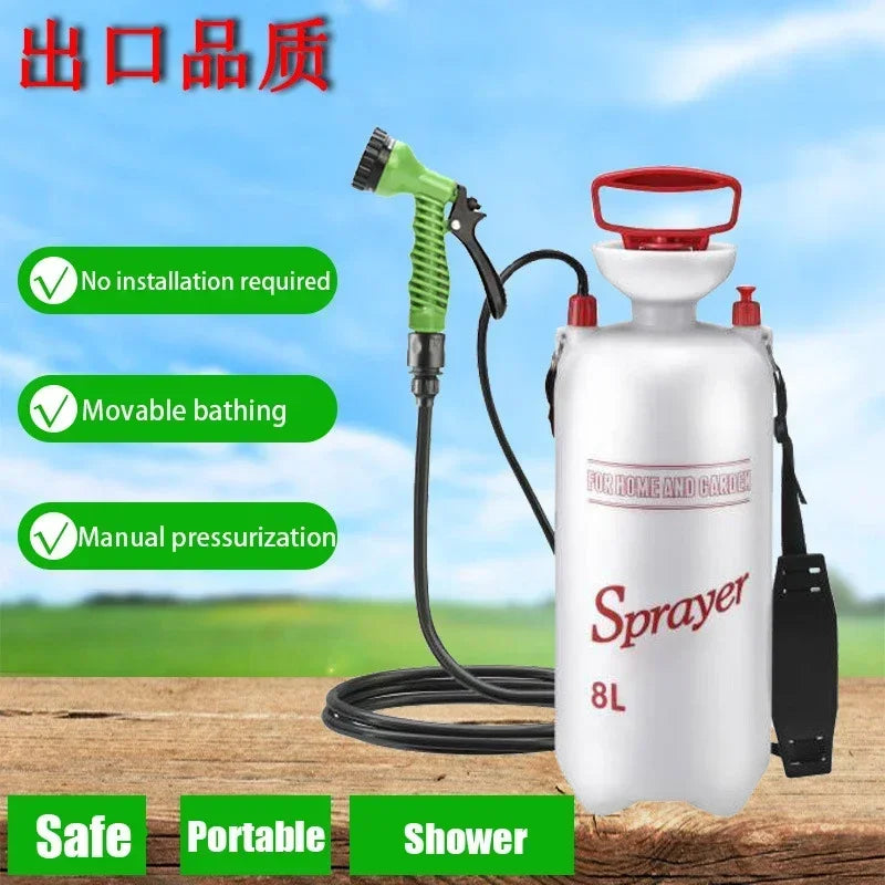 Portable Manual Pressure Camping Shower Sprayer 5L 8L