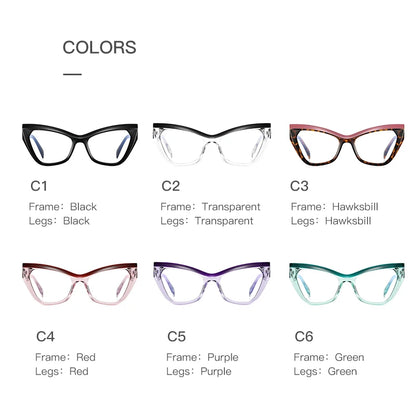 HONGMEI New Optical Prescription Computer Blue Blocking Eyeglasses Anti-Blue Light Cat-Eye Frames Customizable Reading Women