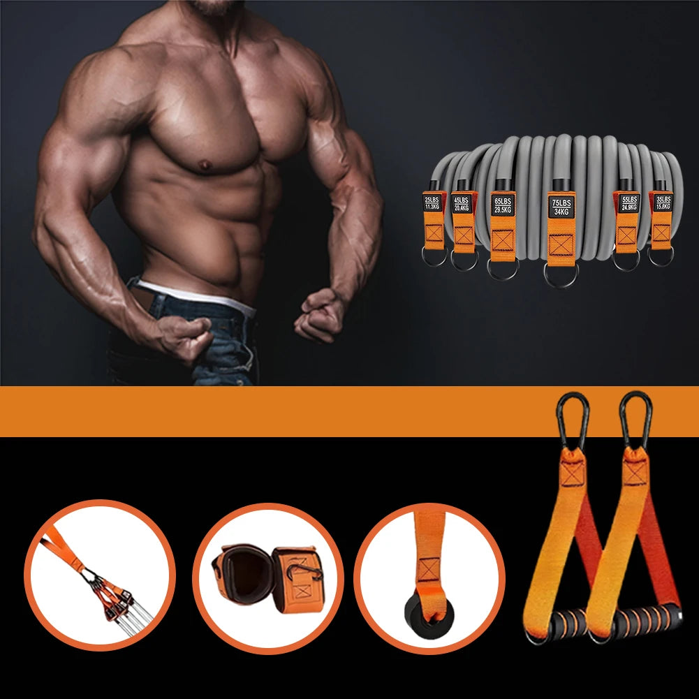 Resistance Bands Exercise Bands Heavy Duty Fitness Bands Set with Handles Workout Bands Multi-Function for Muscle Training