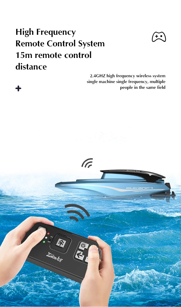 Mini RC Boats High Speed Electronic Racing Remote Control  Ship  Competition Water Toys Gifts Led Light