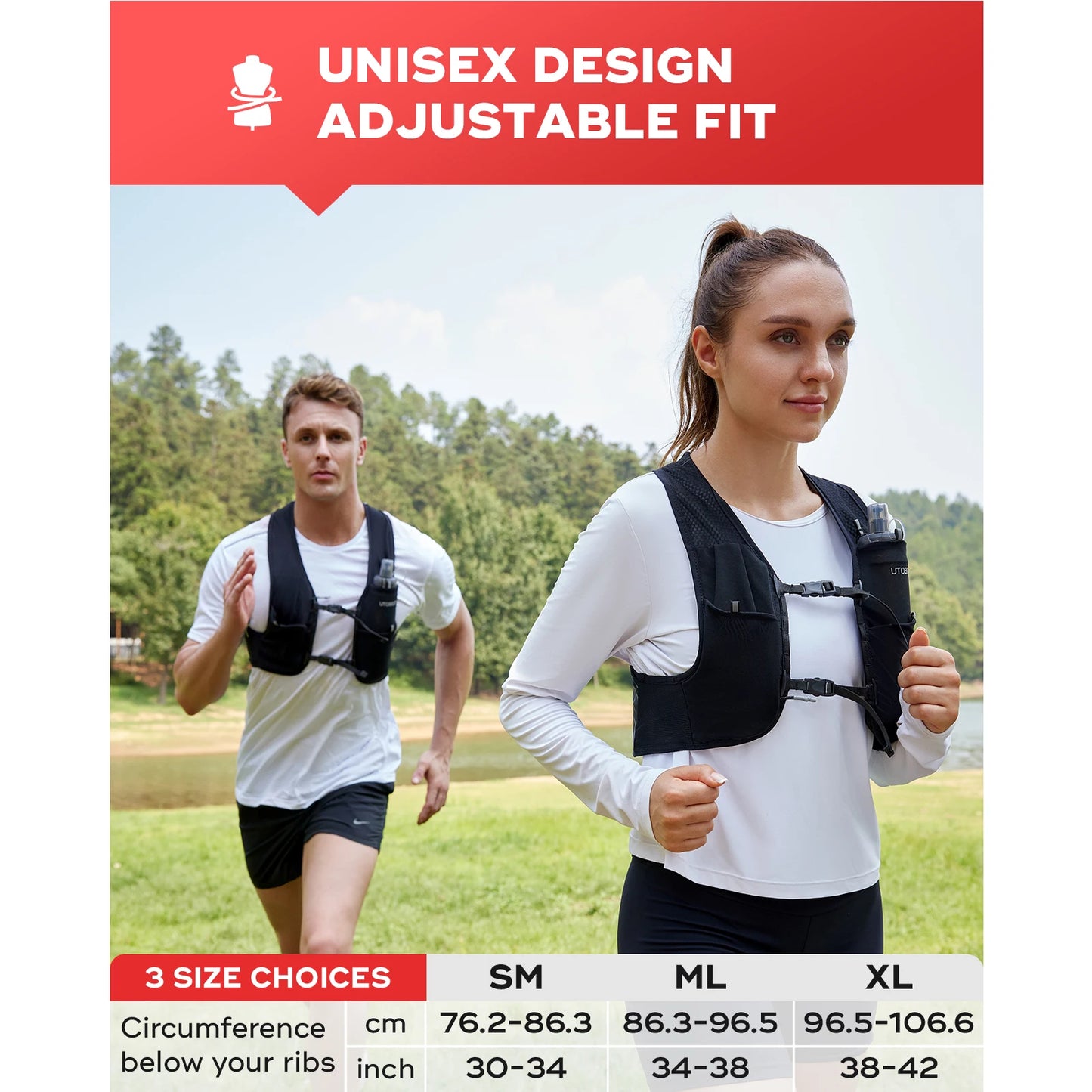 Trail Running Vest Ultra Lightweight Hydration Pack Breathable Functional Pack for Marathon Cycling Hiking