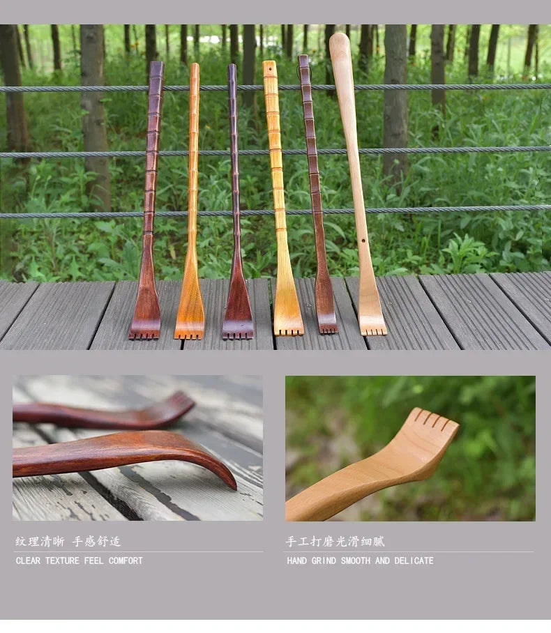 Long Handle Wooden Back Scratcher Massager Back Scratching Rake HouseholdWooden Body Massage Health Products
