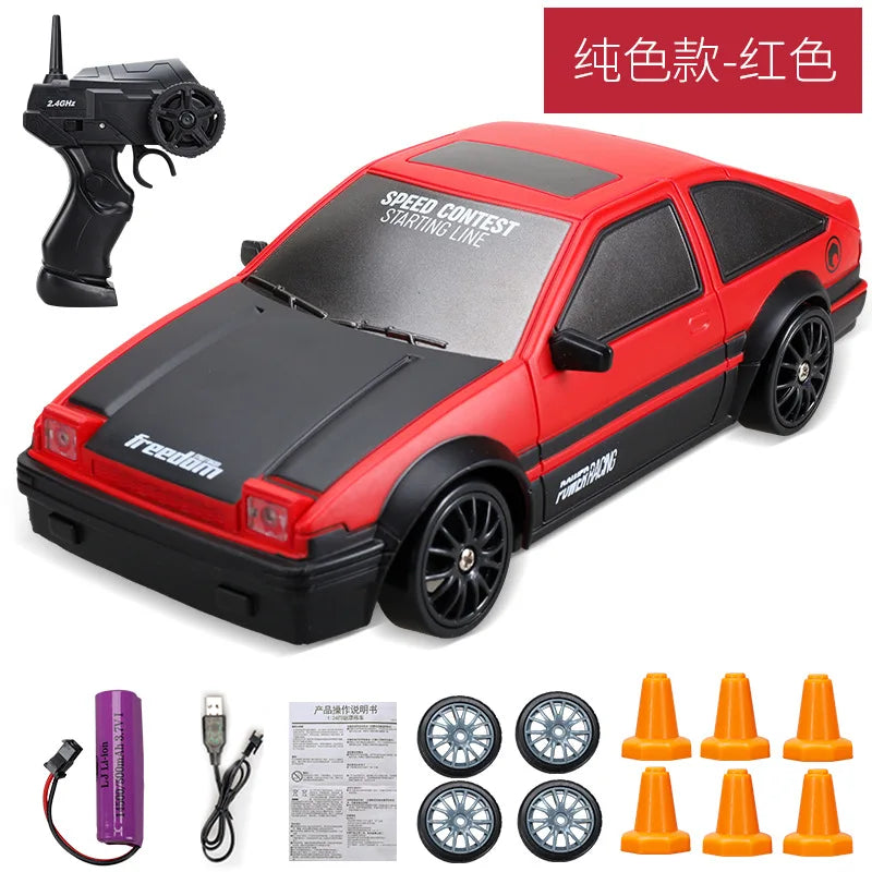 2.4G Drift Rc Car 4WD RC Drift Car Toy Remote Control GTR Model AE86 Vehicle Car RC Racing Car Toy for  Christmas Gifts