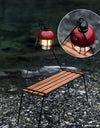 Outdoor Camping Rack Beautiful Practical 304 Stainless Steel Sabilli Wood Folding Family Picnic Rack Small A Table