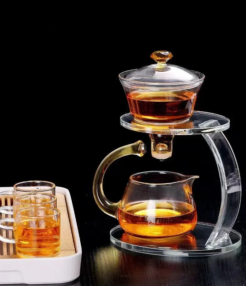 Heat-resistant Glass Teapot Holder Base Tea infusers Tea Ware Tea Making Kungfu Teapot Teacup Automatic Tea Set