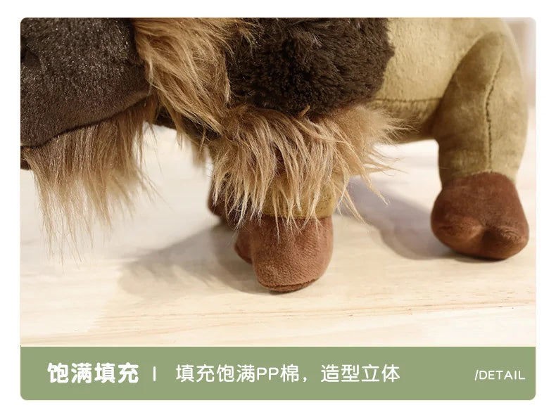 Lifelike Bull Buffalo Cow Bison Plush Stuffed Animal