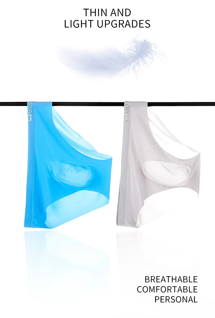 3-Pack Men’s Ice Silk Breathable Transparent Briefs – Thin & Lightweight