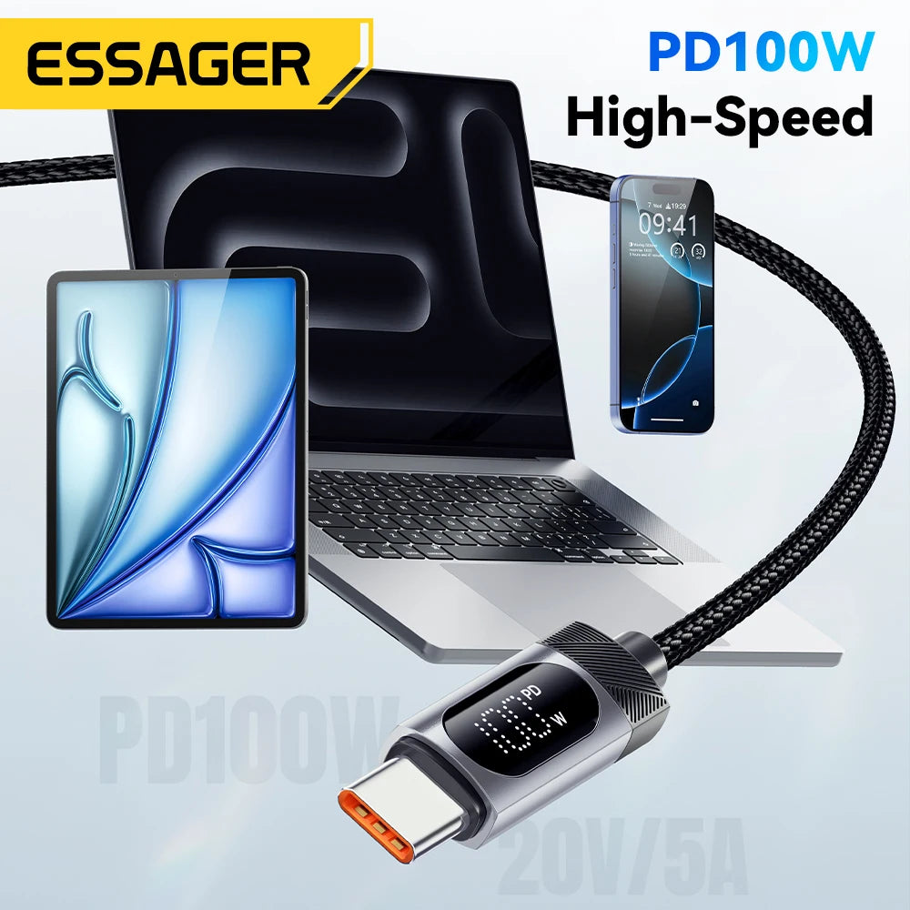 100W USB-C to USB-C Cable with Digital Display