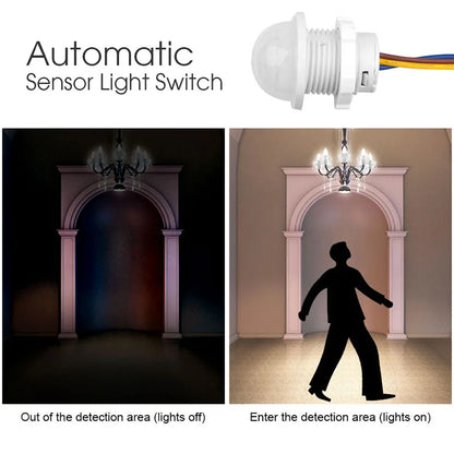 110/220V Mini LED Sensitive Night Light Home Indoor Outdoor Infrared Light Motion Sensor Detection Automatic Sensor Light Switch