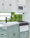 3D Tile Stickers, Self-adhesive Green Tile Backsplash for Kitchen Bathroom, Waterproof, Matt, 30 x 30cm, Interior Wall Decor