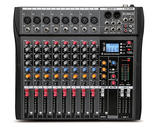 CT80S 8 Channel Professional Audio Mixer with 48V Phantom Power