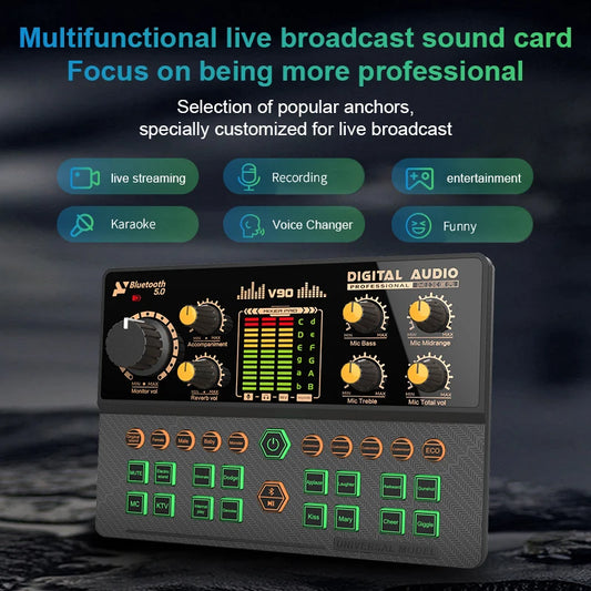 Gaming Audio Mixer With Bluetooth Audio Interface And Voice Changer