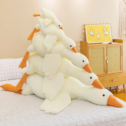 50-160cm Goose Stuffed Plush Cute Fluffy White Goose Plush Toy Kawaii Duck Sleep Pillow Cushion Soft Stuffed Animal Doll Gift