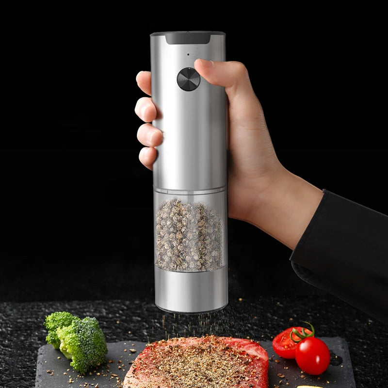 Electric Salt And Pepper Grinder With Adjustable Coarseness Refillable Mills Battery Powered Pepper Grinder Kitchen Gadget Tool