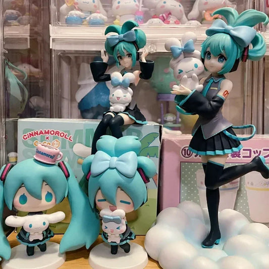 Anime Vocal Girl Figure with Cute Puppy Character PVC Collectible