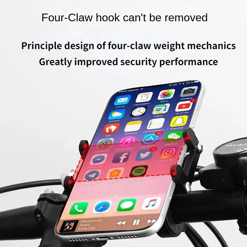 Bicycle Phone Holder Mount Universal Mobile Cell Metal Riding MTB Motorcycle Stand Bracket Bike Moto Handlebar Antislip Clip