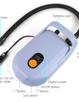 Electric Kayak Pump for Inflatable Boats 20PSI Stand Up Paddle Board Surfing Board with Nozzles Sup Pump