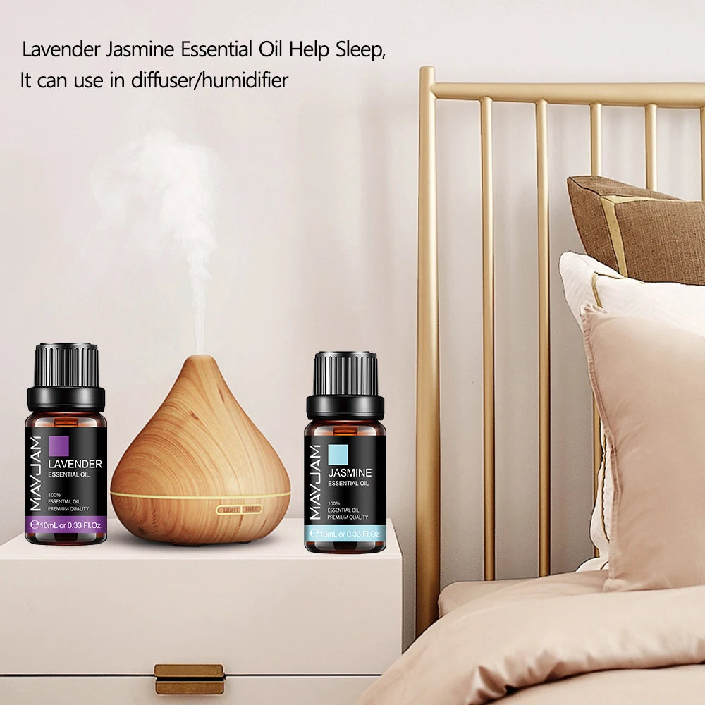 10ML Pure Tea Tree Essential Oil Diffuser Ylang Ylang Vanilla Lavender Lemongrass Citronella Geranium Lavender Rose Oil