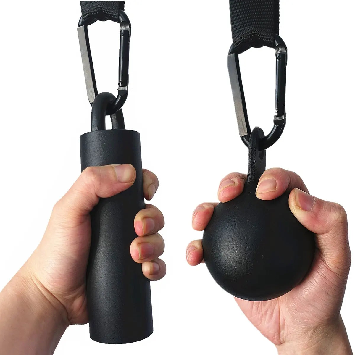 Fitness Steel Cannonball Grips Climbing Holds Set with Hanging Strap Strong Carabiner Pinch Grip Strengthener Finger Training