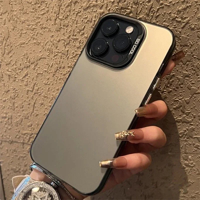 Luxury Matte Anti-drop Armour Phone Case for iPhone 17 16 15 14 Pro Max Air Lens protect Cover