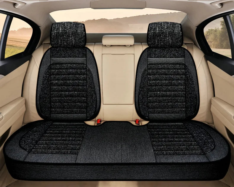 3D Linen Car Seat Covers Universal Leather Car Seat Cushion Full Surrounded Car Seat Pads Breathable Auto Chair Pads Protector