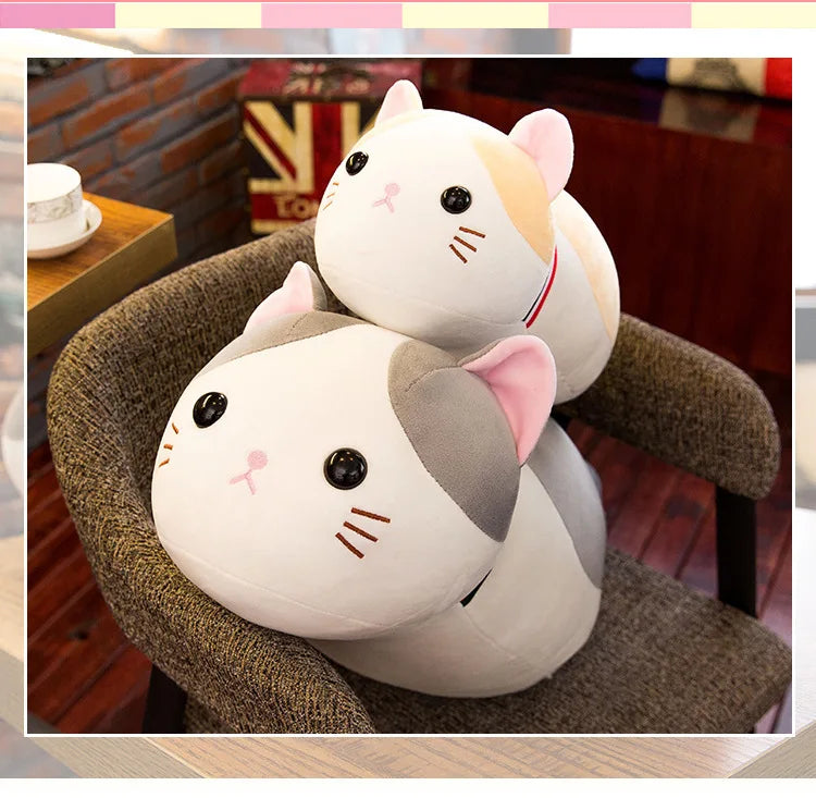 Kawaii Plush Toy Cute Cat Pillow Stuffed Doll Soft Cuddly Animal for Kids Birthday Gift Perfect Sleep Companion and Pet Style