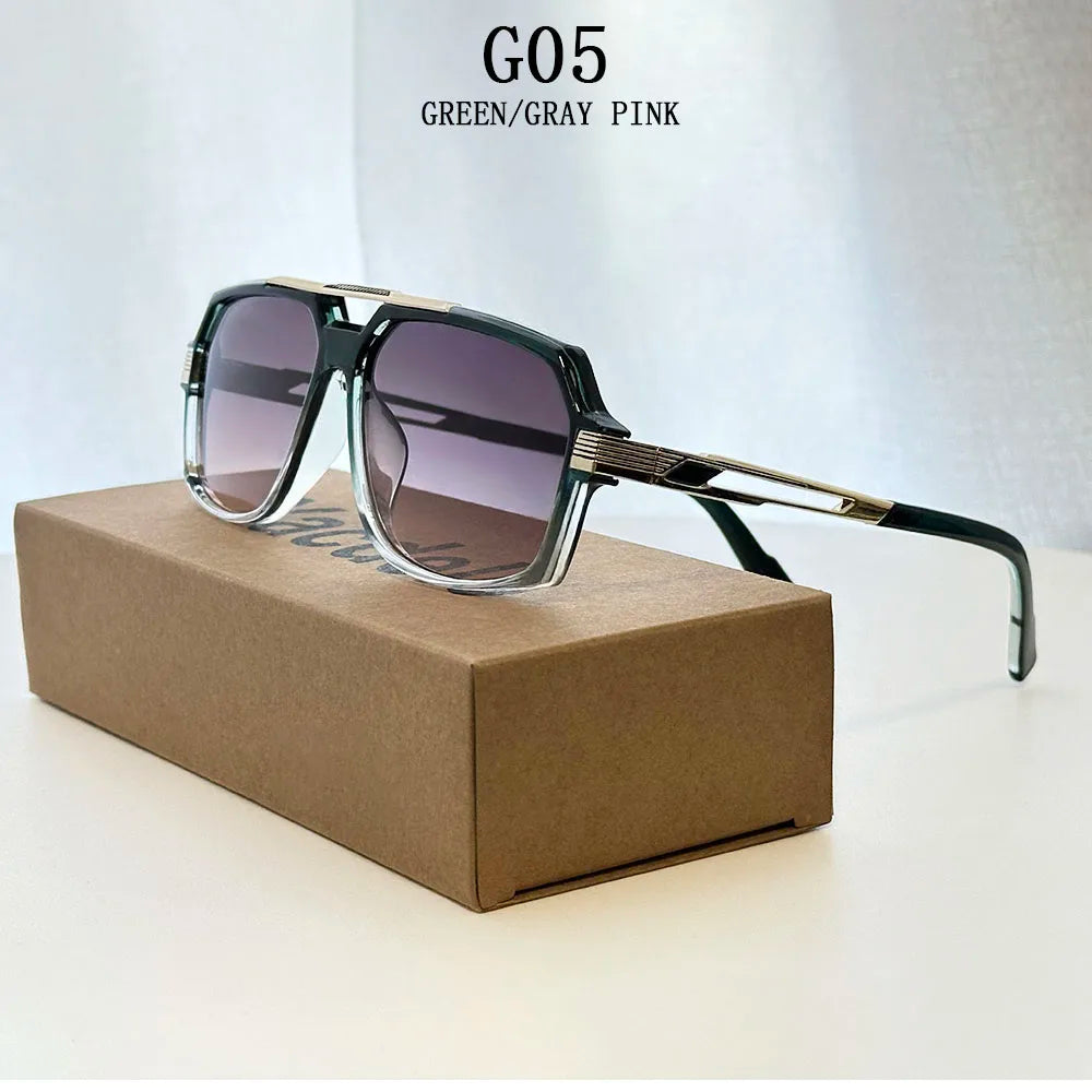 Vintage Square Alloy Frame Sunglasses With UV400 Protection