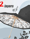 Light Luxury 2 Layers UV Parasol Sun Shade Protection Windproof European Elegant Umbrella