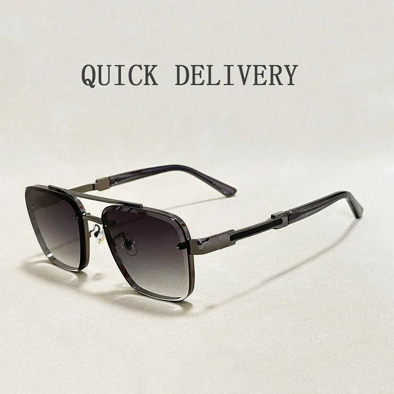 Square Alloy Frame Sunglasses With UV400 Protection