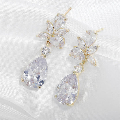 Wedding Earrings for Women Water Drop Cubic Zircon Dangle Earring