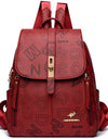 Women's Designer Letter Printing Leather Backpacks Large Capacity Travel Shoulder Bags Totes School Bag
