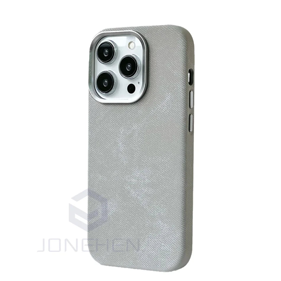 Magnetic Flannel Fiber Shockproof Leather Case For iPhone 15 14 Plus 13 16 Pro Max Slim Cover For Magsafe Wireless Charge Bag